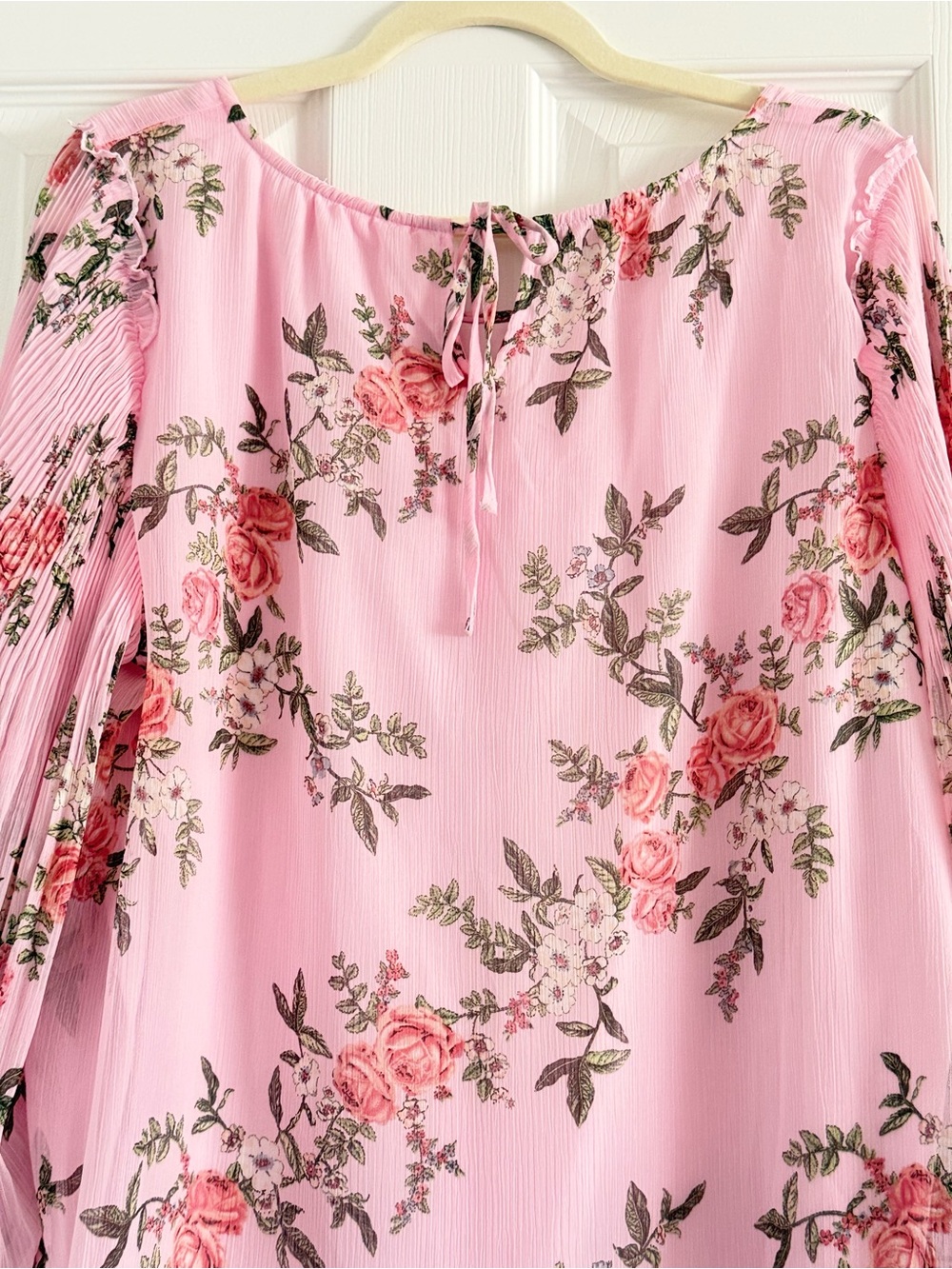 ๐ป LC Lauren Conrad Pink Floral Peasant Blouse XL - Picture 6 of 8
